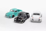 1:64 beetle pickup diecast model car toy, three colors: teal, black, and white