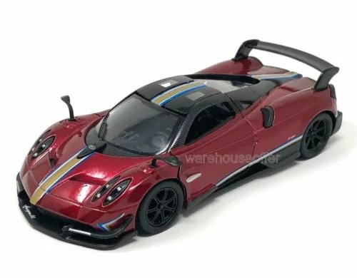 1:38 display diecast sports car in red with racing decals and black wheels