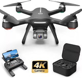 4K camera quadcopter drone with front camera, controller, and storage case