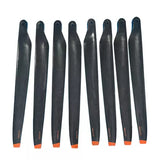 Carbon fiber drone propeller blades, black with orange tips, 8-pack CW/CCW
