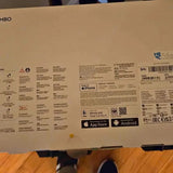 DJI FPV drone retail box with barcode, warnings, and App Store/Android icons