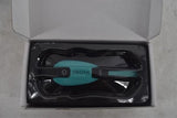 Foldable pocket drone in retail box with teal accents