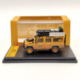 MasterLand 1:64 Land Rover Defender 110 camel diecast model car on display base.