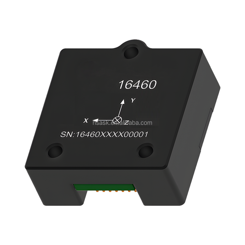 Black inertial measurement unit module with 16460 marking and mounting holes
