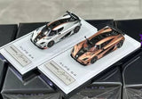 1:64 scale racing sports car model set with silver and bronze diecast cars