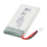 LiPo drone battery with PH2.0 plug, white casing, red and black lead wires