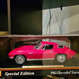 Maisto 1:18 diecast 1965 Chevrolet Corvette Special Edition, pink car in display box