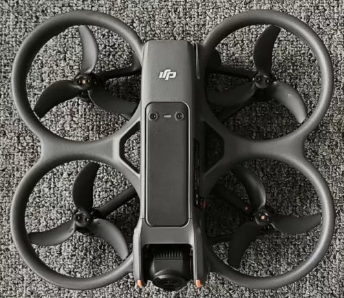 DJI Avata 2 drone with four dark propellers and front control module