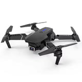 Foldable RC quadcopter drone with 4K camera, dual wide-angle propellers, black
