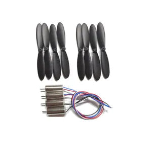 Mini RC drone propellers and motor set with colored wires