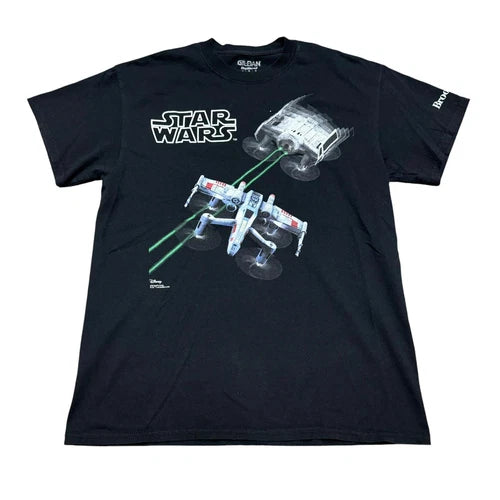 Vintage Shirt Mens Medium Star Wars Battling Drone Toy Promo Disney Double Sided Drone