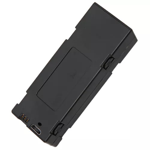 RC drone replacement battery, black rectangular pack with charging connector ports