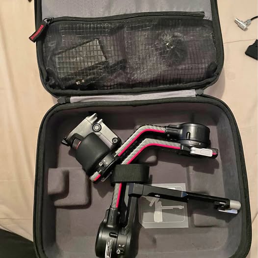 Gimbal stabilizer drone in hard case with foam insert