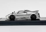 1:64 scale silver super racing sports diecast metal car toy, front three-quarter view