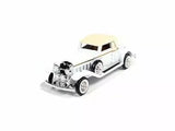 1931 Cadillac cabriolet diecast car in white with black grille and wheels