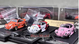 Diecast alloy Beetle-style car model set in clear display boxes