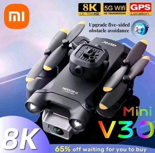 Xiaomi V30 RC drone with four rotors and camera, black and gray body
