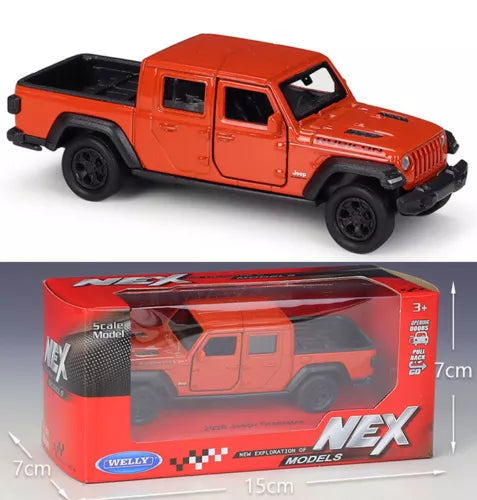 WELLY 1:36 alloy diecast pickup model car, orange with detailed grille and wheels