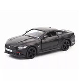1/36 scale black diecast Ford Mustang model car, metal toy vehicle with wheels