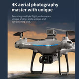 Grey quadcopter RC drone with dual camera and LED lights