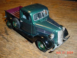 Green 1/24 diecast pickup truck model with hood scoop and chrome grille