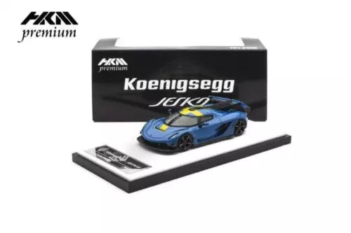 1:64 HKM Premium Koenigsegg Jesko Attack diecast model car on display base