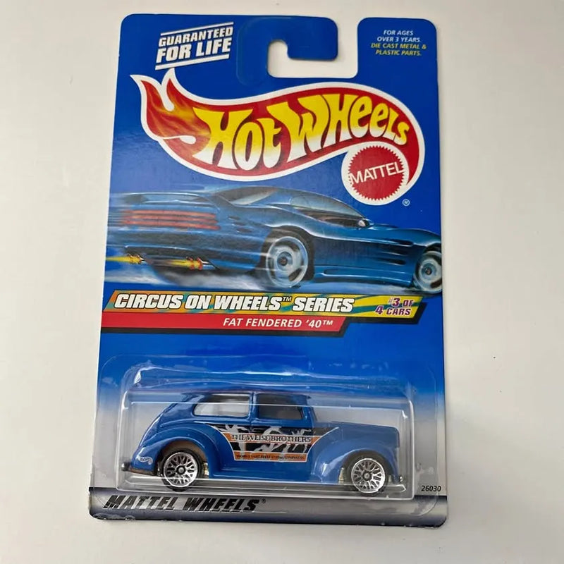Hot Wheels Circus on Wheels diecast car, blue fat-fendered '40 (Mattel)