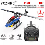 YXZNRC F120 RC Helicopter 2.4G 6CH 6-Axis Gyro 3D 6G Direct Drive Drone RTF Blue Drone
