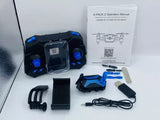 Foldable mini drone with controller, battery, manual, and other included accessories
