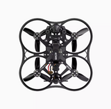 Ultralight racing drone with four black propellers and central flight controller