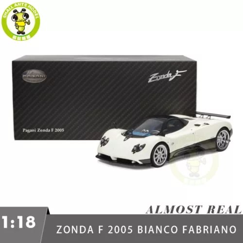 1:18 scale diecast Pagani Zonda F 2005 model car, white with black accents