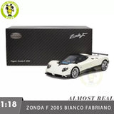 1:18 scale diecast Pagani Zonda F 2005 model car, white with black accents