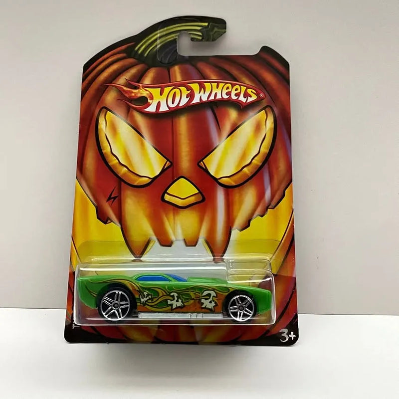 Diecast Hot Wheels green monster car in clear blister pack with Hot Wheels logo