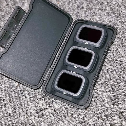 ND filter set in protective case with three square dark filters