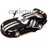 Kinsmart Dodge Viper GTS R 1:36 Diecast Toy Car Black with Silver Stripes Toy