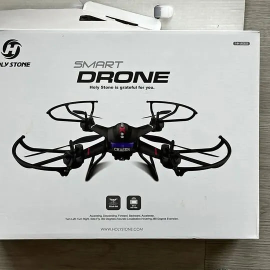 Holy Stone Smart Drone retail box with top-view drone graphic
