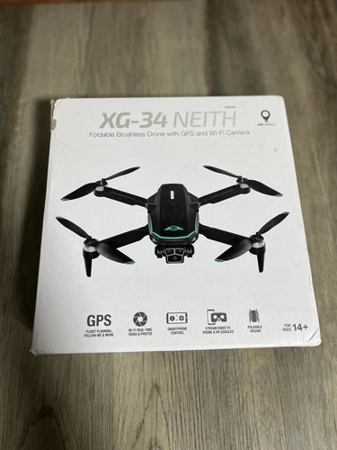 Foldable brushless drone box with GPS and Wi‑Fi camera, XG-34 Neith