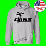 Drone Pilot Men's Grey Hoodie Sweatshirt Size S-3XL Drone