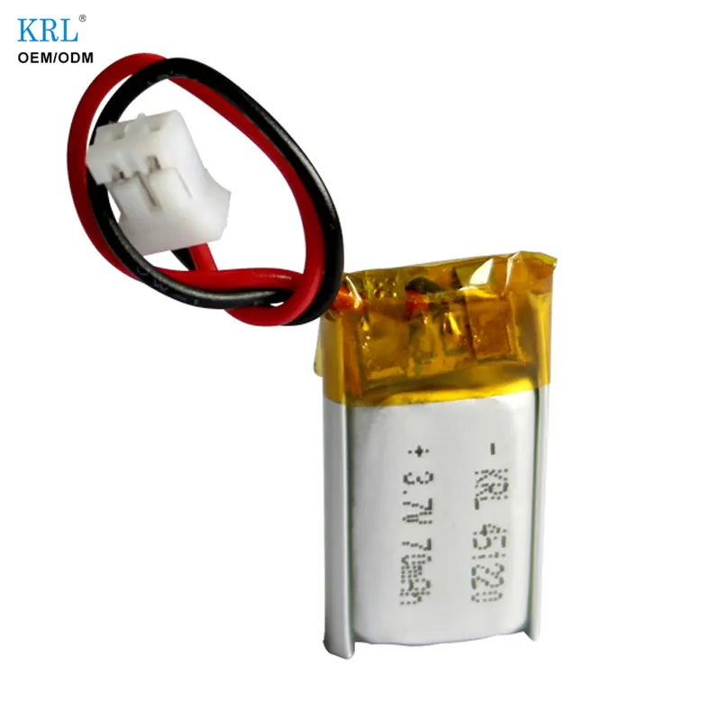Lithium polymer rechargeable battery pack with red connector cable