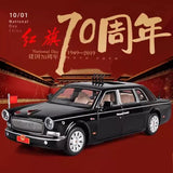 1:24 HONGQI L9 Alloy Limousine Luxury Diecast Car Model Sound Light Kids Gift Parts