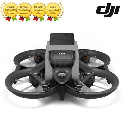 DJI Avata FPV drone with front camera, gray body and four black propellers