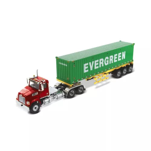 Diecast Masters Western Star truck-tractor with green Evergreen trailer