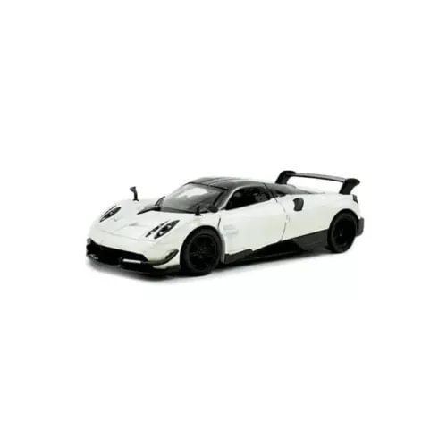 1/38 scale white diecast sports car model by kinsmart, front 3/4 view