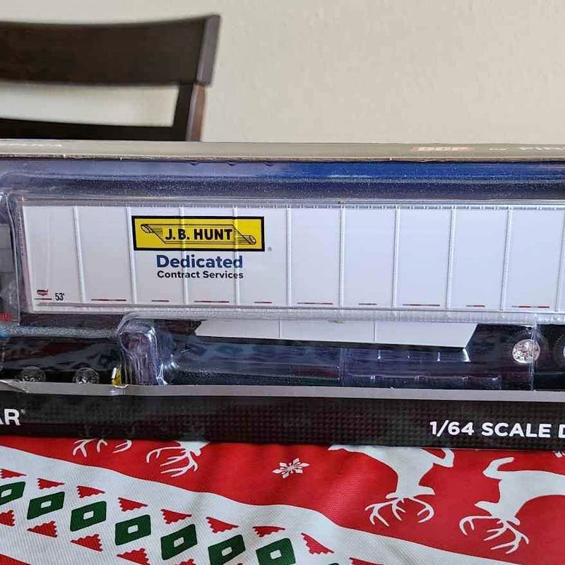 1/64 scale J.B. Hunt dedicated contract services diecast trailer, white and blue