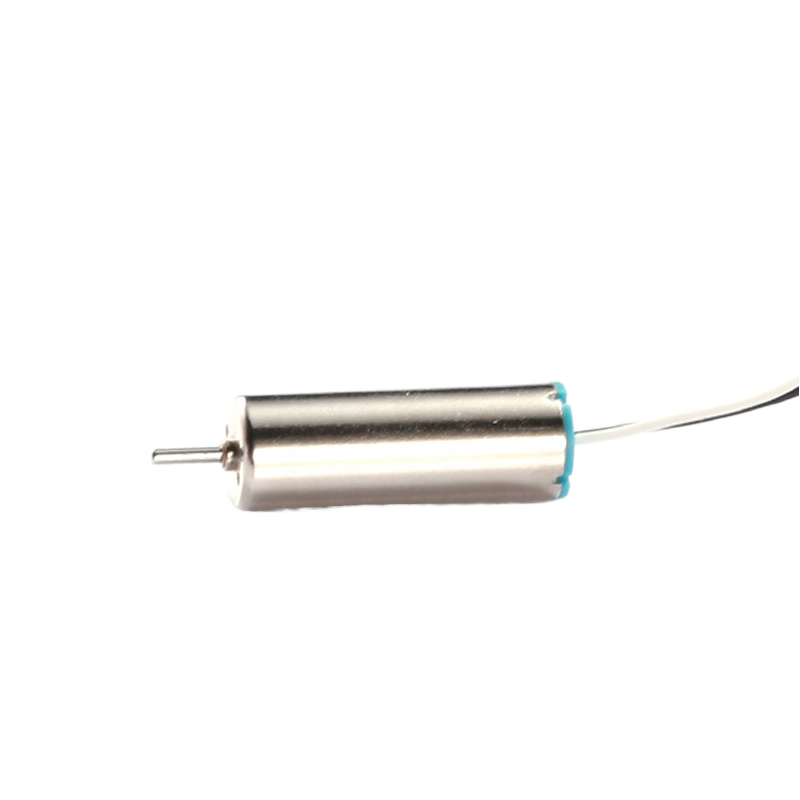 DC micro brush motor cylinder with metal shaft and two lead wires