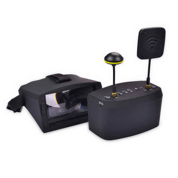 FPV video goggles with detachable screen and antennas