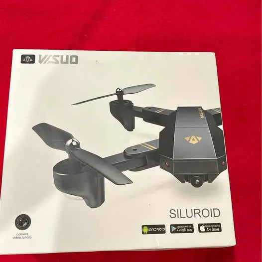 VISUO quadcopter drone box with illustrated quadcopter and remote