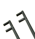 Carbon fiber CNC machined handle with textured grips, dark gray, angled view