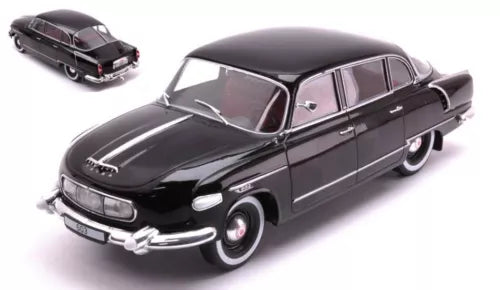 1:24 scale diecast TATRA 603 1956 sedan model car, black, front three-quarter view