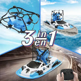 2.4G Mini Drones Boat Car 3-IN-1 Toys For Kids RC Helicopter Drone Quadrocopter Drone
